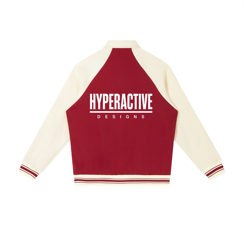 Contrast Raglan Sleeve Baseball Jacket