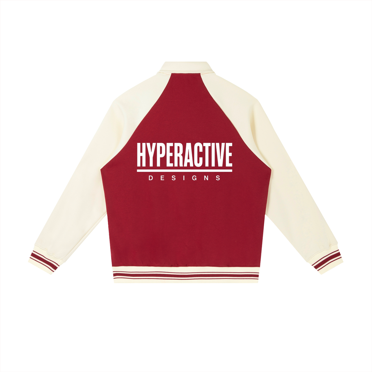 Contrast Raglan Sleeve Baseball Jacket