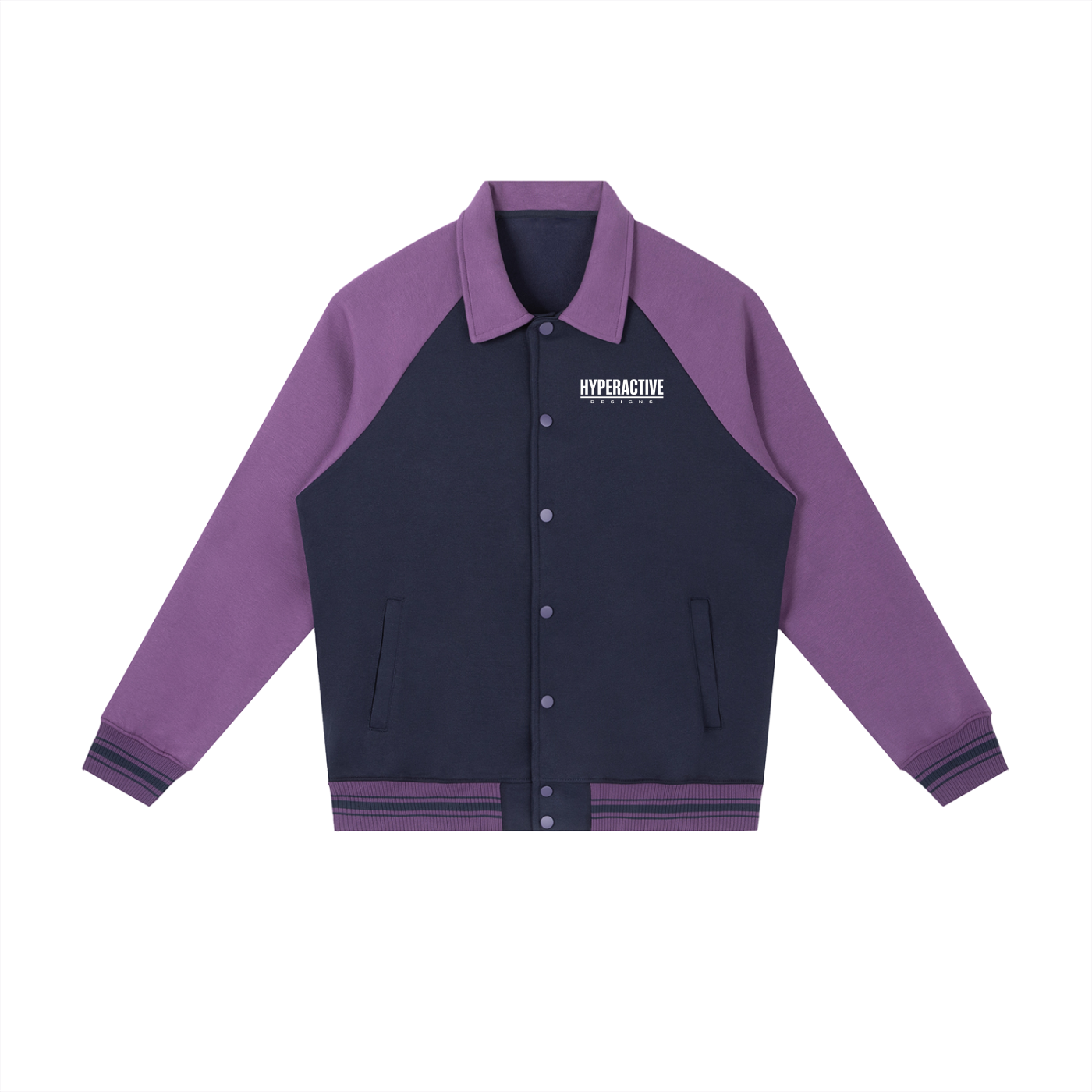 Contrast ADHD Raglan Sleeve Baseball Jacket