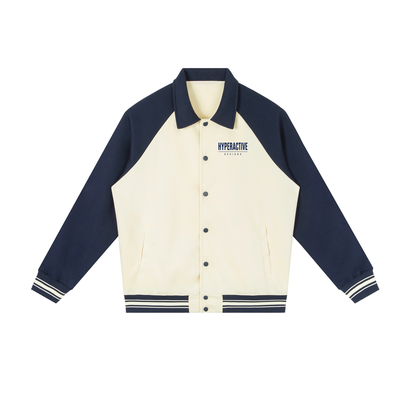 Contrast Raglan Sleeve Baseball Jacket
