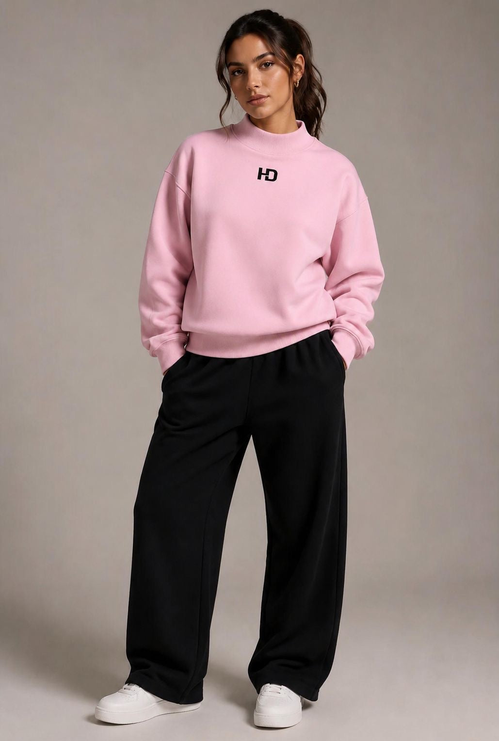 Essential Fleece Mock-Neck Crew Sweatshirt - Central Logo