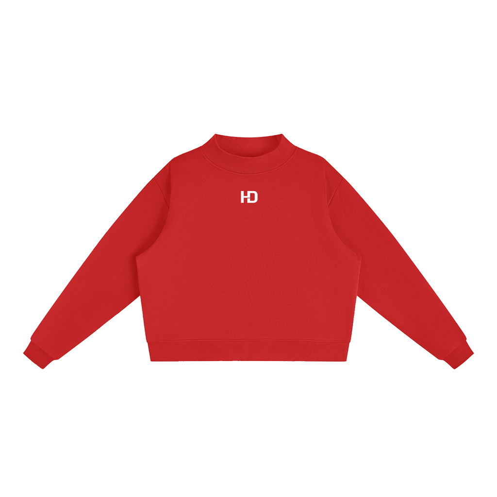 Essential Fleece Mock-Neck Crew Sweatshirt - Central Logo