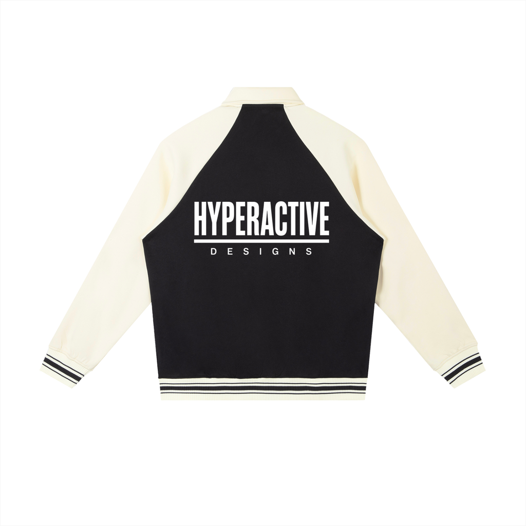 Contrast Raglan Sleeve Baseball Jacket