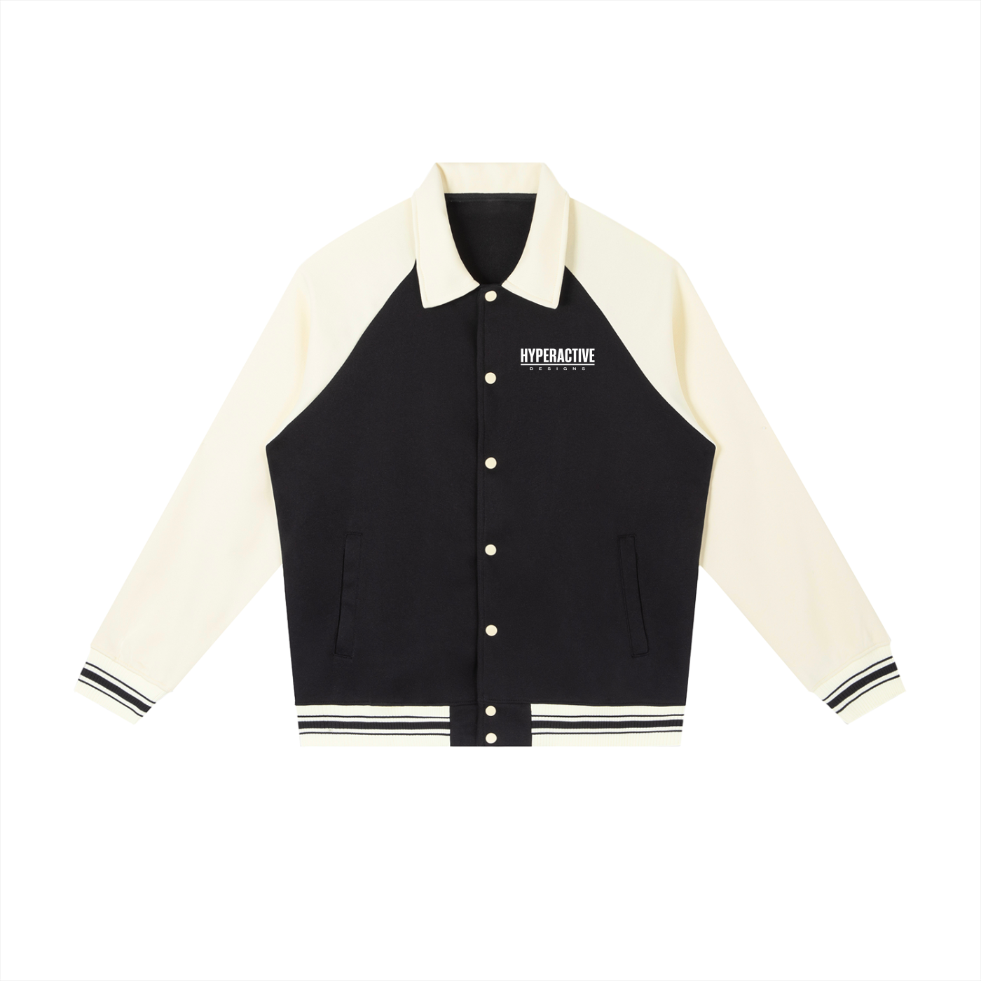 Contrast Raglan Sleeve Baseball Jacket