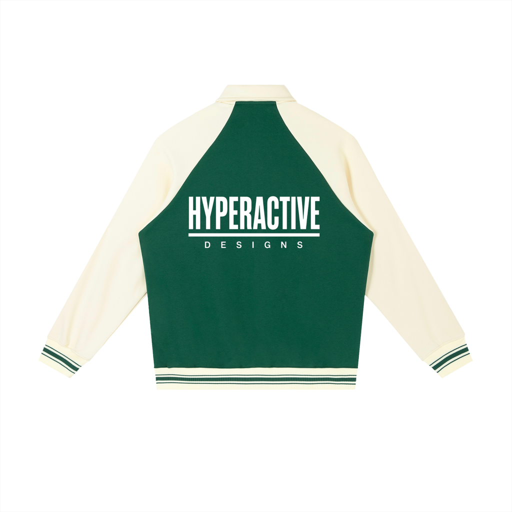 Contrast Raglan Sleeve Baseball Jacket