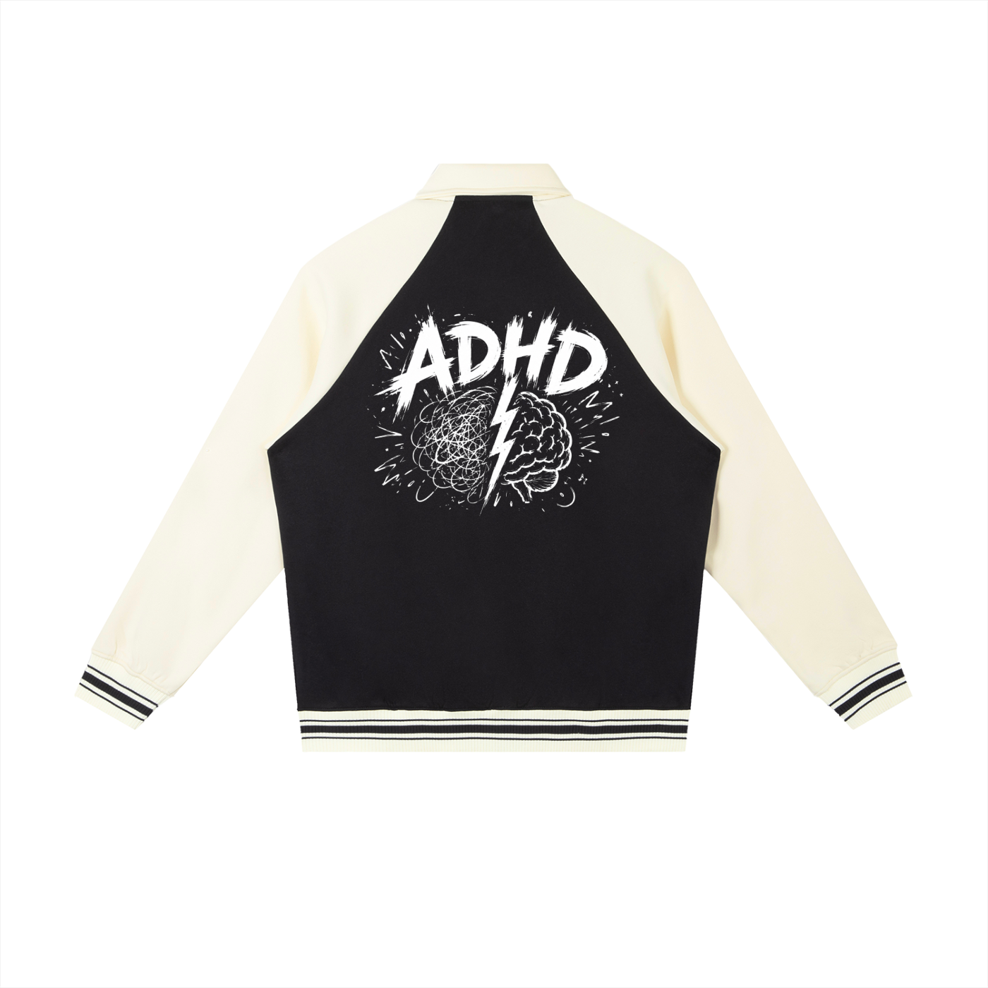 Contrast ADHD Raglan Sleeve Baseball Jacket