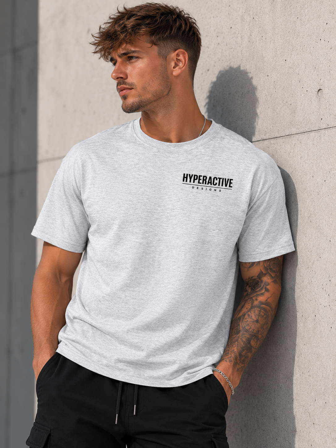 Essential Oversized Cotton T-Shirt - Left chest logo