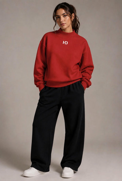 Essential Fleece Mock-Neck Crew Sweatshirt - Central Logo