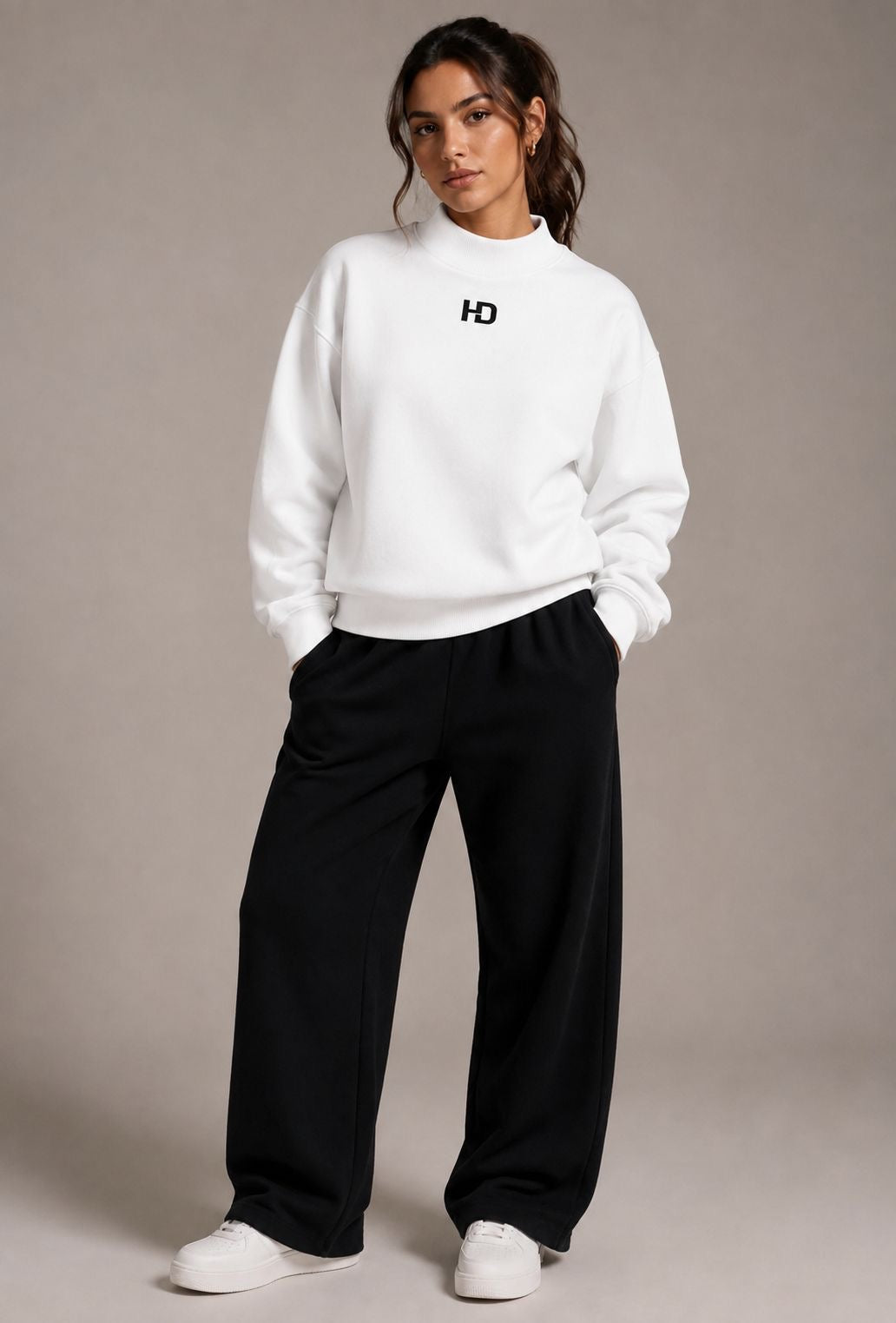 Essential Fleece Mock-Neck Crew Sweatshirt - Central Logo