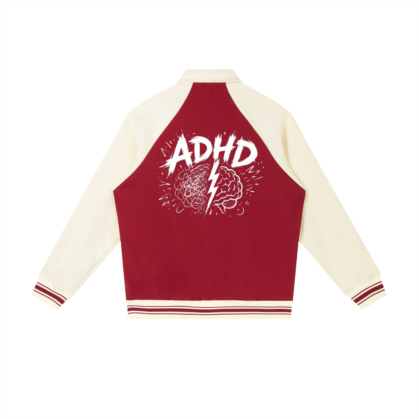 Contrast ADHD Raglan Sleeve Baseball Jacket