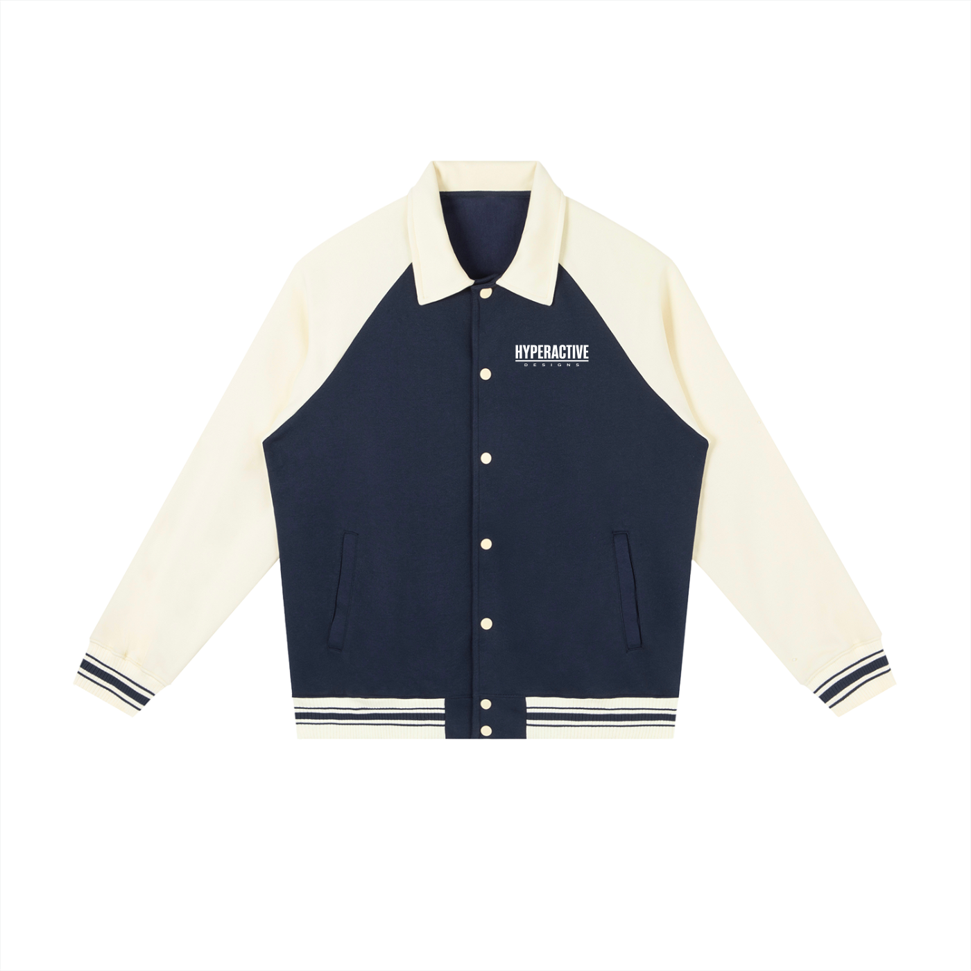 Contrast Raglan Sleeve Baseball Jacket