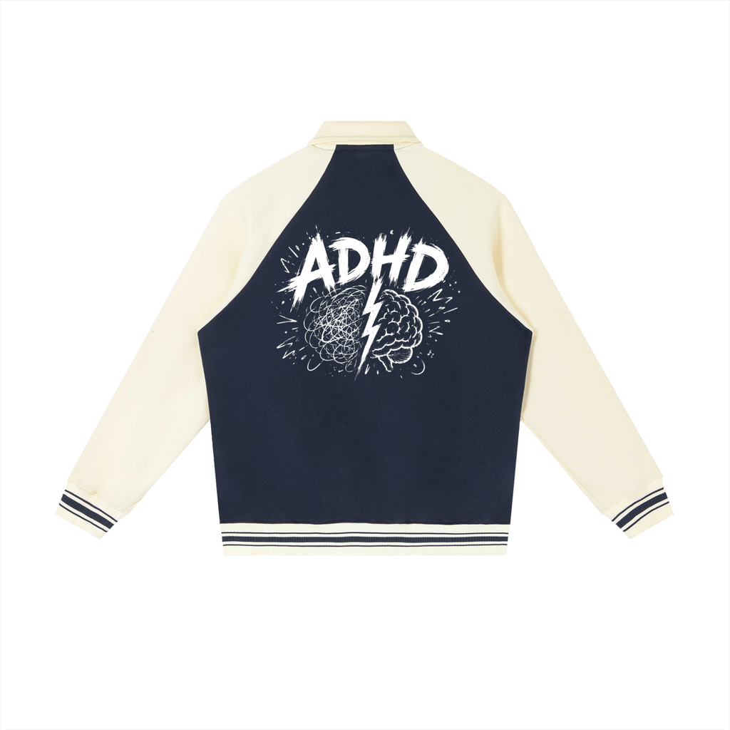 Contrast ADHD Raglan Sleeve Baseball Jacket