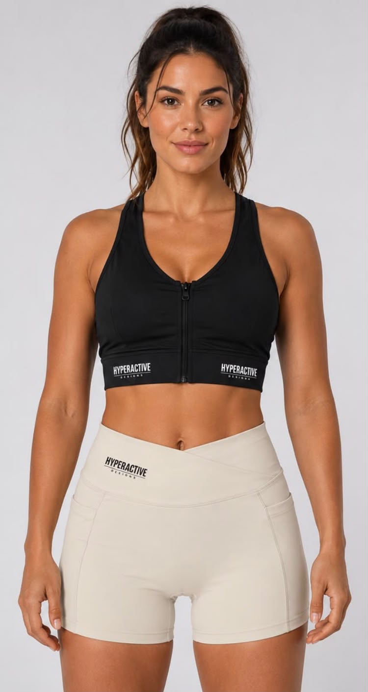 Women’s Cropped Zip Yoga Sports Bra
