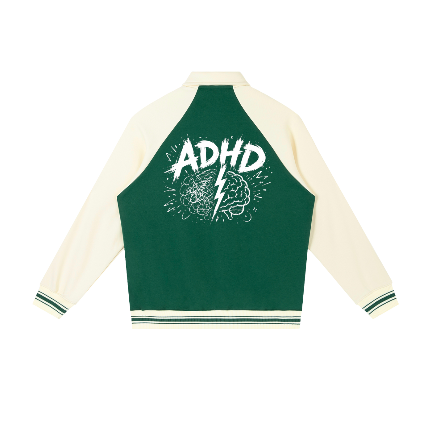 Contrast ADHD Raglan Sleeve Baseball Jacket