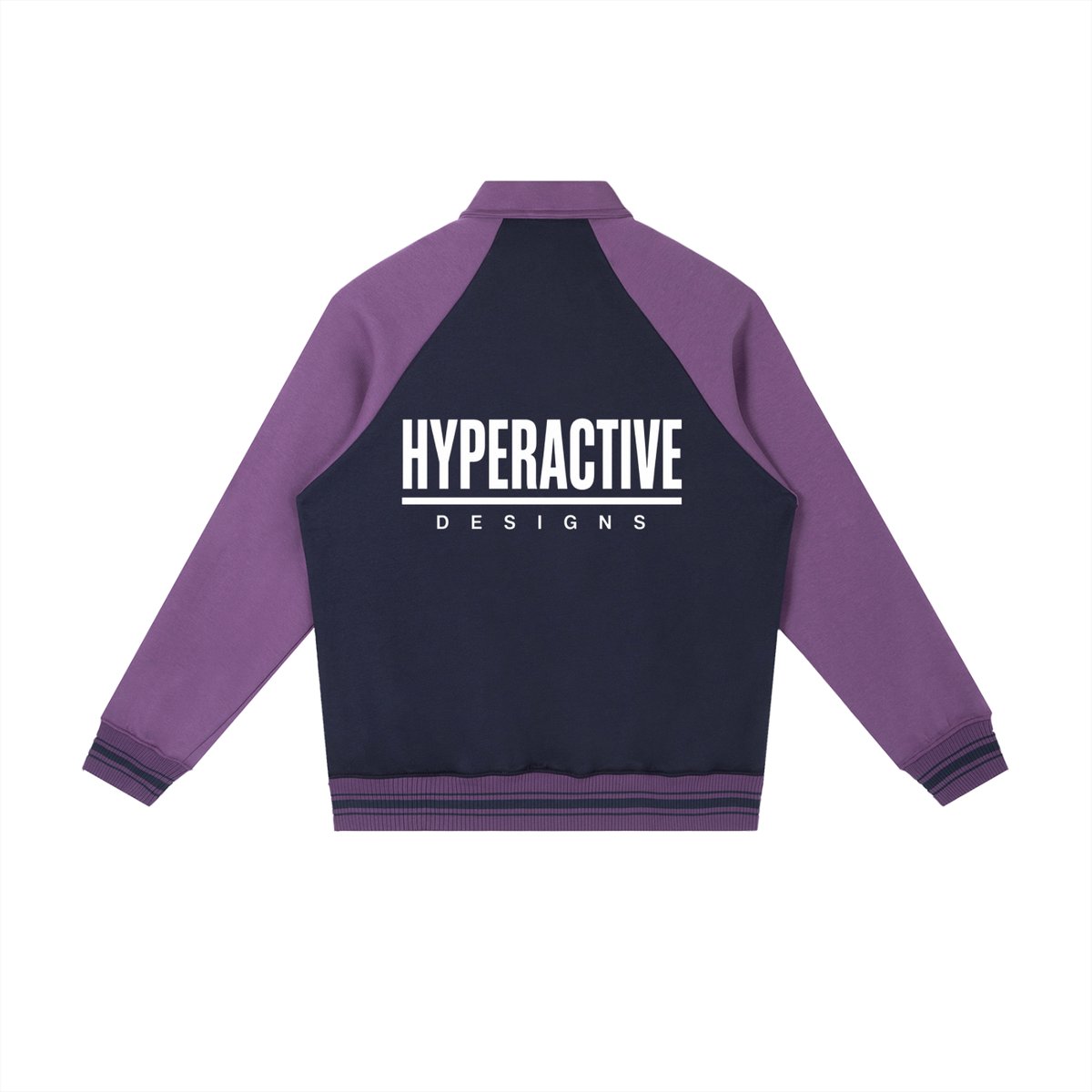 Contrast Raglan Sleeve Baseball Jacket