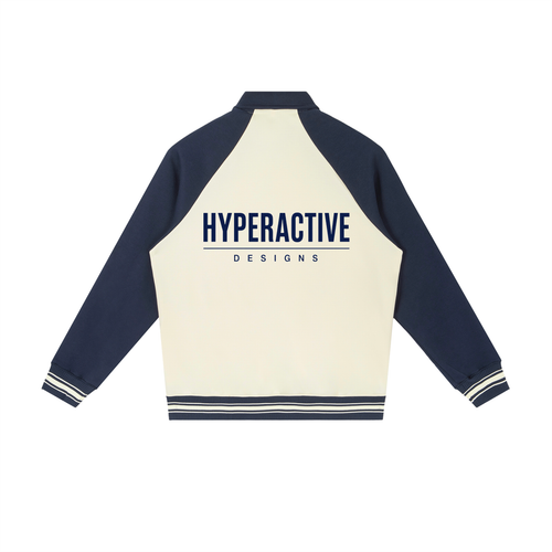 Contrast Raglan Sleeve Baseball Jacket